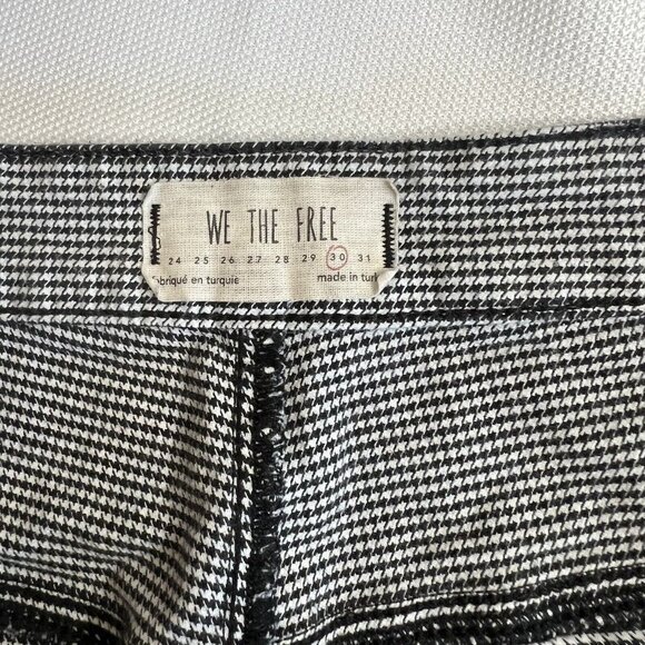 We The Free Pants Belle Houndstooth Skinny Slim Ankle Size 30 Stretch Preppy - Picture 3 of 9